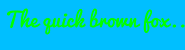 Image with Font Color 00FF00 and Background Color 00BFFF